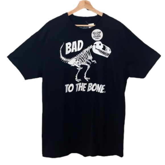 Disney Goodie Two Sleeves Glow in The Dark Bad to the Bone Dinosaur T-shirt - Picture 1 of 12